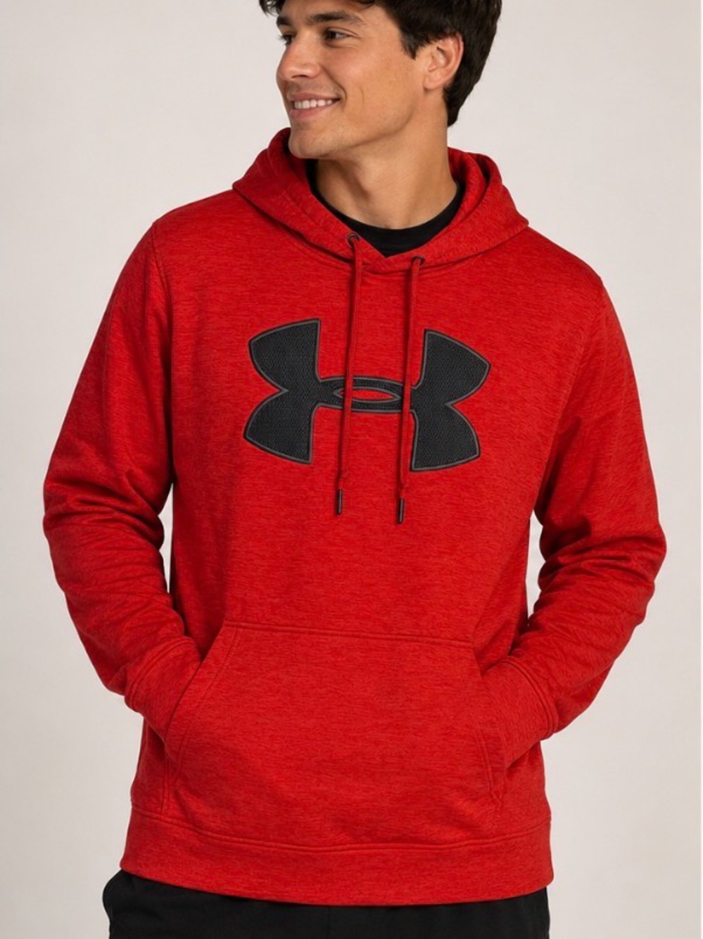 Under Armour Unisex Red Crewneck Hoodie with Black Logo